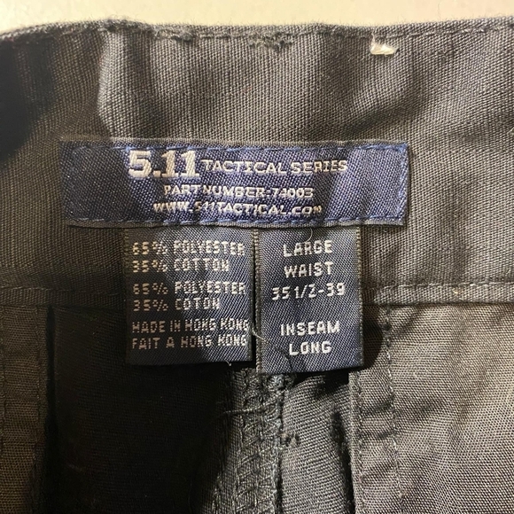 5.11 Grey Tactical Cargo Pants Long Inseam Unisex Large Waist 35.5-39 Utility - Picture 4 of 5
